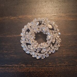 Silver Crystal Brooch